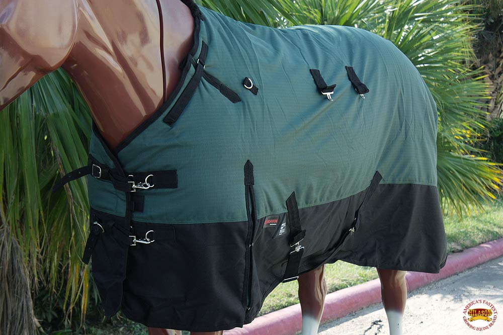 HILASON 1200D Turnout Light Winter Waterproof Rain Sheet Horse Green | Sheets for Horses